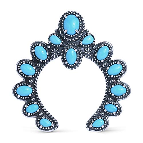 American West Sterling Silver Sleeping Beauty Turquoise Naja Pendant Enhancer