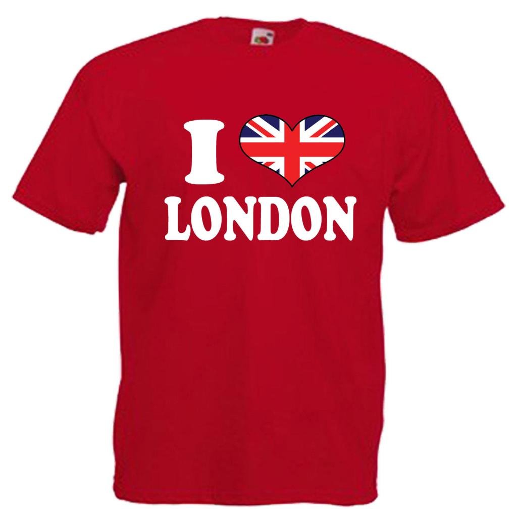 Shaniztoons Men's Red I Love Heart London T Shirt Xl