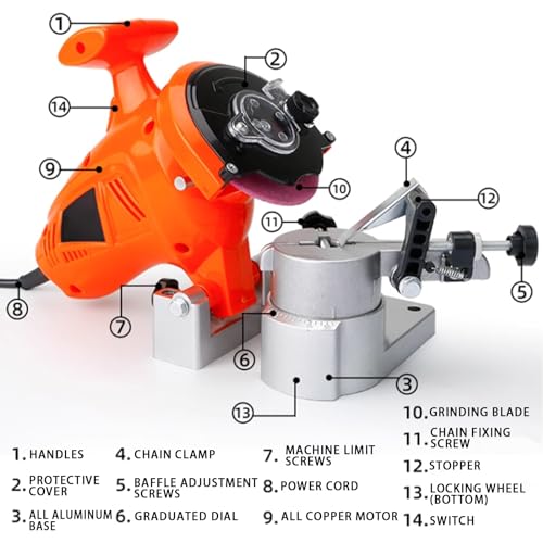 Afilador de Cadena eléctrico de 220 V, Amoladora de Cadena de 8400 RPM con 5 muelas abrasivas, Compatible con Todas Las motosierras para un Mantenimiento eficiente de la Cadena.