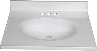 Fine Fixtures Cultured Marble Bathroom Sink Top - Elegant and Durable Bathroom Sinks for Modern Homes - Upgrade Your Space - Perfect for Any Bathroom Design