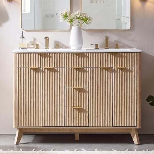 T4TREAM 48-inch Fluted Vanity with Resin Sink