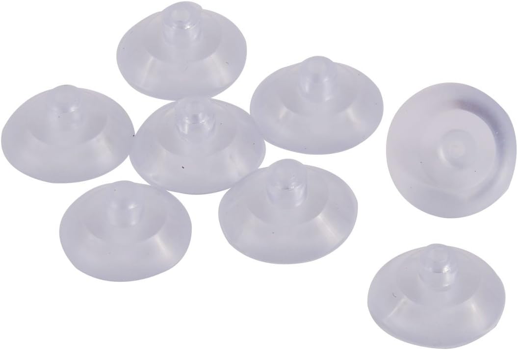 sourcing map a16070400ux0054 Rubber Home Desk Glass Transparent Anti-Collision Suction Cups Sucker Holders Pads (Pack of 8)