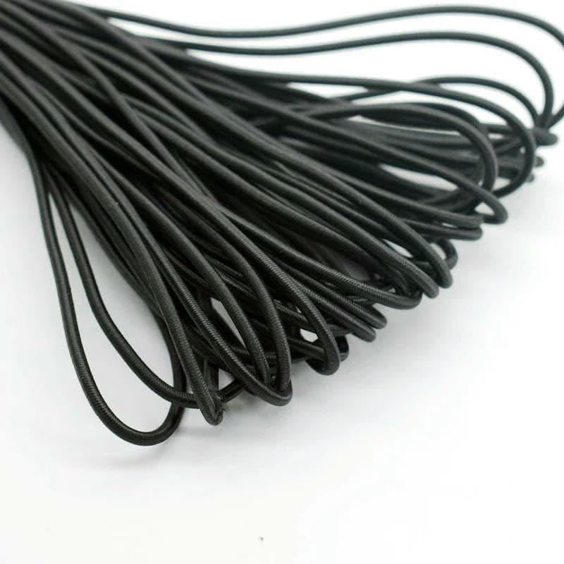 Cuerda elástica fuerte de 1/2/3/4/5 mm, color y negro, banda de goma para coser prendas, accesorios de costura DIY, color negro, 5 mm, 10 metros