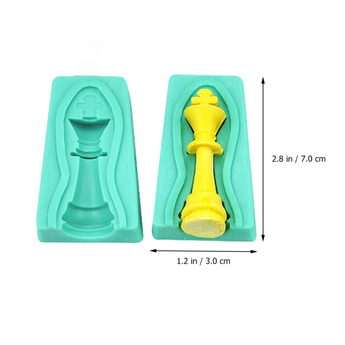 UKCOCO Molde De Silicona Para Pastel De Ajedrez y Fondant, 12 Piezas, Flexible y Antiadherente, Apto Para Hornear, Repostería Creativa, Set De 6 Moldes, Uso Postres y Chocolates