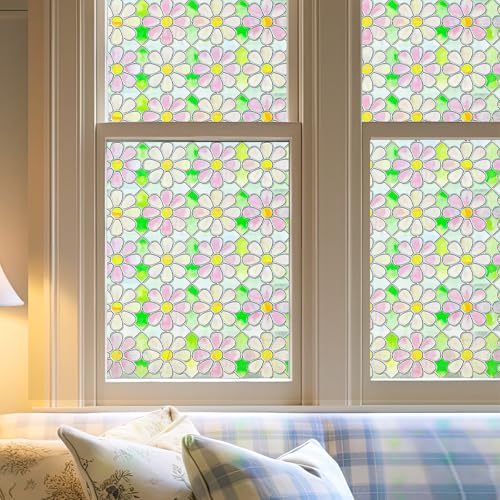 Fensterfolie selbstklebend 3D Buntglas-Fensterfolie...