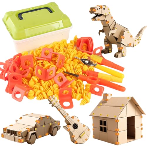 Kit de construction en carton 148 pièces avec outils pour enfants