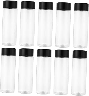 10pcs Plastic Juice and Beverage Storage Bottles with Dual Opening Lids for and Seasonings Convenient Leakproof Containers for Daily Use