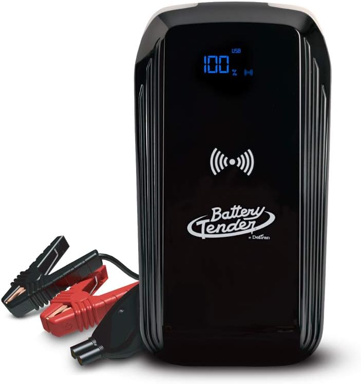 Battery Tender 1000 AMP Lithium Jump Starter – 8000mAh Portable Power Station – Wireless Device Charger 030-1011-WH