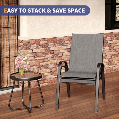 image for Amopatio 3 Piece Patio Set, Outdoor Stackable Dinging Chairs for All W