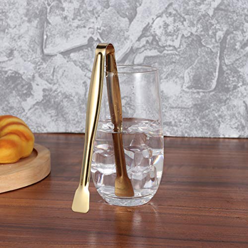 BESTONZON 4 peças de pinças de aço inoxidável de 15 cm, mini pinças de alimentos para servir, pinças