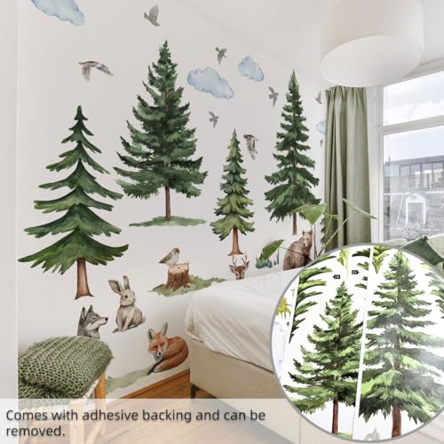 Vinilo Decorativo Grande Bosque con Animales para Pared miniatura 6