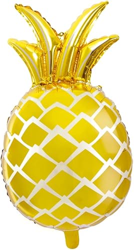 PartyDeco Globo de Mylar con forma de piña dorado 38 cm