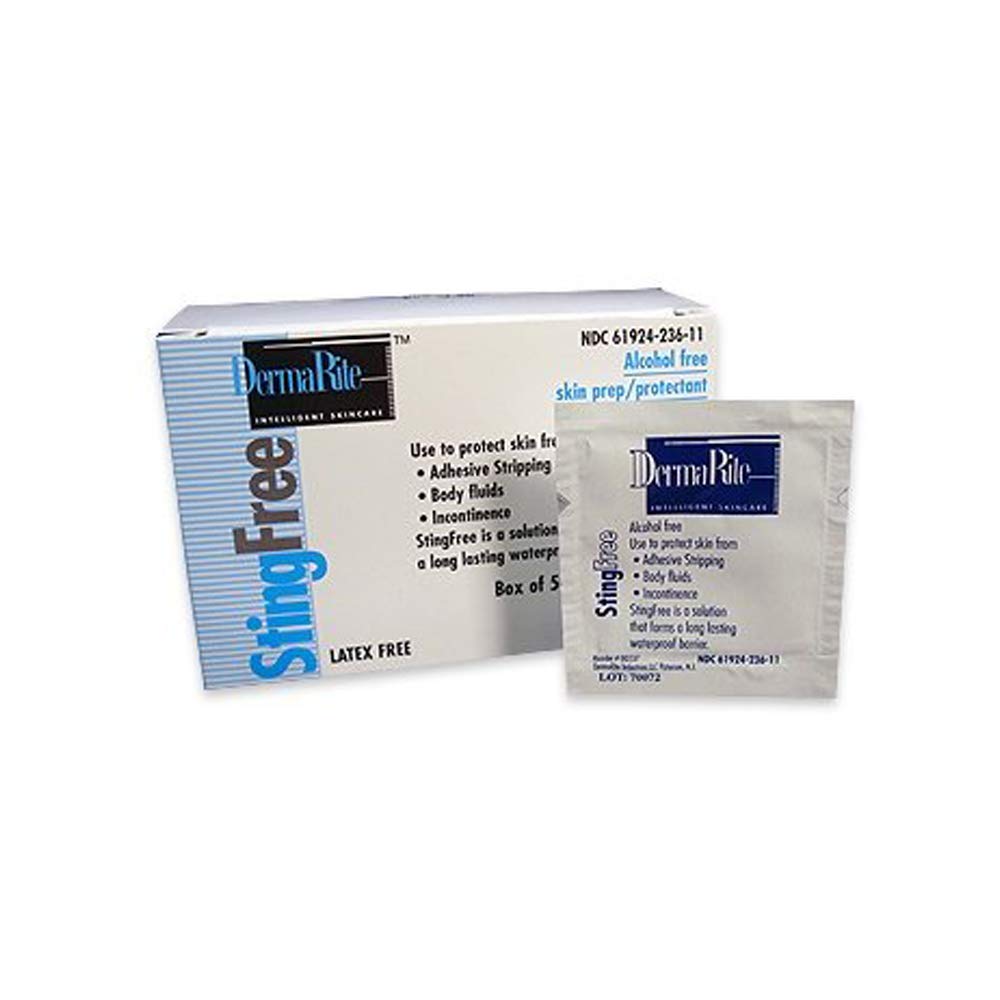 StingFree Alcohol Free Liquid Skin Prep/Protectant Pads, 50 Count (Pack of 1)