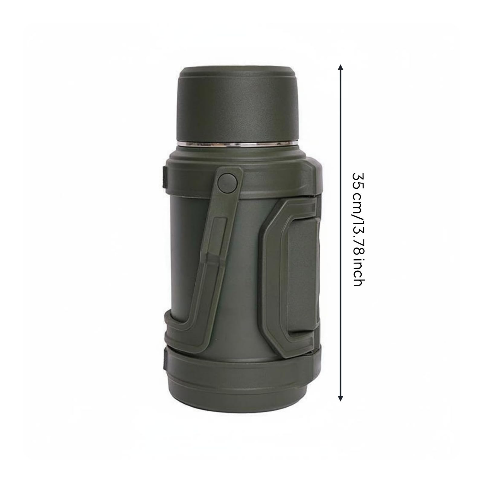Outdoor Isolierflasche Wasserflasche Thermosflasche Trinkflasche mit Edelstahlkorpus Und Schraubdeckel für Langen Wärmeerhalt Und Kältehaltung für, Grün, 3.5 L