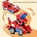 Hirger Transforming Dinosaur Car Toy for Kids, Auto Transformer Monster Truck Toys with Light & Sound for Toddler 1 2 3 4 5 Year Old, Birthday Gifts for Boy