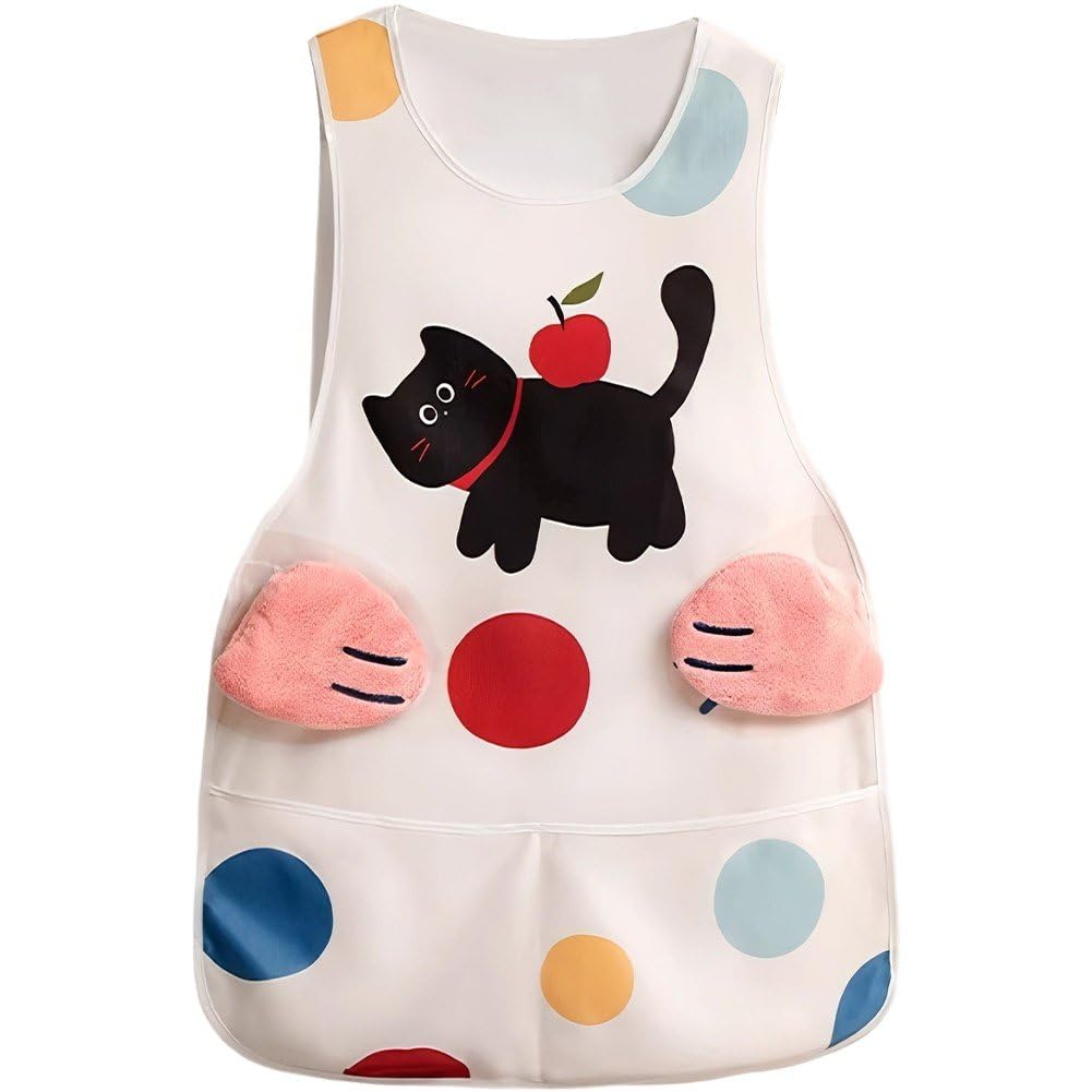 Gilet de cuisine pour femmes réglable avec poches intégrées pour essuyer les mains