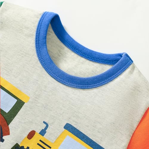 Image of HILEELANG Toddler Boy Summer Short Clothes Sets Cotton Crewneck Tees Shorts Pocket Adjustable Knite Shorts Playwear Sets