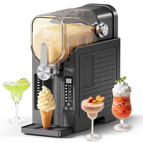 Image of Slushie Machine, No Ice Needed Slushy Maker for Home, Real-Time Temp Display, Frozen Drink Maker with 6 Preset Programs for Ice Cream, Frappes, Milk Shake and More, Slate, 1 Pack+6Modes