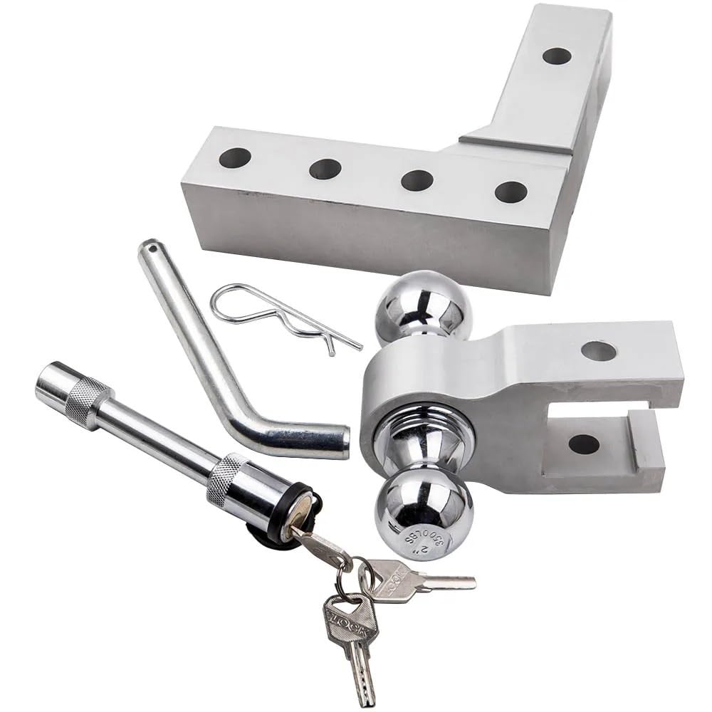 hak holowniczy 6'' Regulowany hak holowniczy 2" Odbiornik Podwójna kula Przyczepa 2" i 2-5/16'' 5000 funtów Do samochodu podróżnego adapter do przyczepki