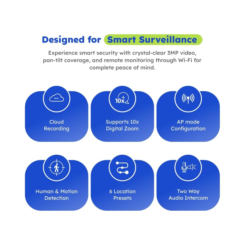 Image of MANOMAY Protect Pro 3MP Mini Wi-Fi Pan Tilt Camera (Pack of 2) [STQC Certified] 360 Smart Home CCTV, AI Human Tracking, Color Night Vision, 2-Way Audio, Alexa, IP66, 256GB Memory Card Support M1095S