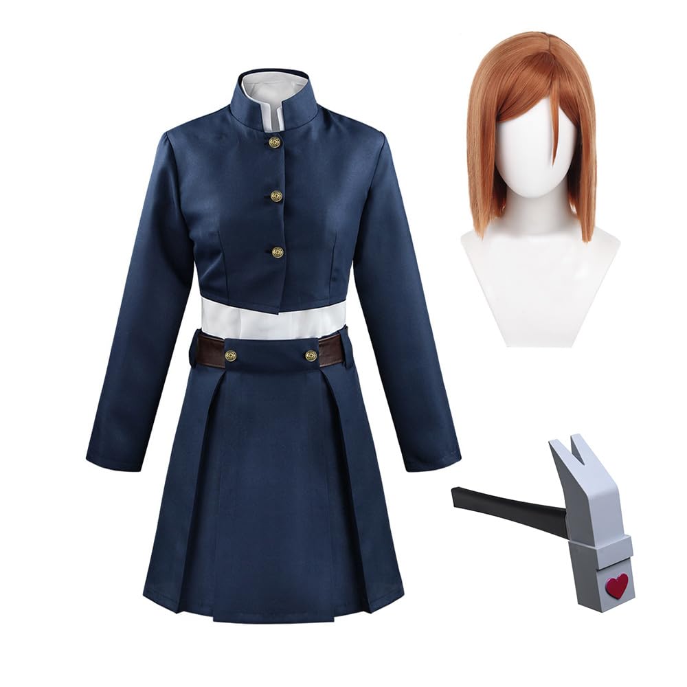 Tongyundacheng Disfraz de cosplay Kugisaki Nobara Cosplay Uniforme Escolar Conjunto Completo de Halloween Fiesta Traje para Niñas Mujeres