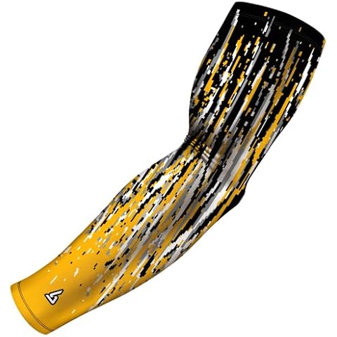 B-Driven Premium Pro-Fit Sports Compression Arm Sleeve (Single) Digital Designs Baseball Arm Sleeves For Men Women - Youth & Adult Sizes for Football Basketball Cover