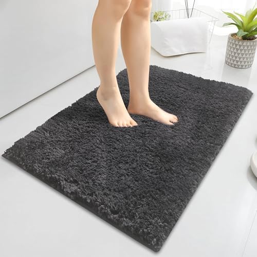 Baahrnom Mikrofaser Badezimmerteppich 40x60cm,Badematte Rutschfest Waschbar – Ansicht 1
