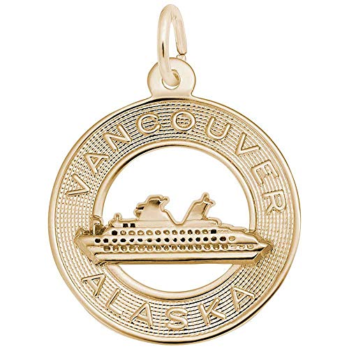 Rembrandt Charms Vancouver Alaska Cruise Ship Charm, 10K Yellow Gold #TOP14