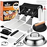 N NOBLE FAMILY 27 PCS Griddle Accessories Kit, Flat Top Grill Accessories Set for Camping, Professional Griddle Spatula Set with Melting Dome, Burger Press for Outdoor BBQ Cooking