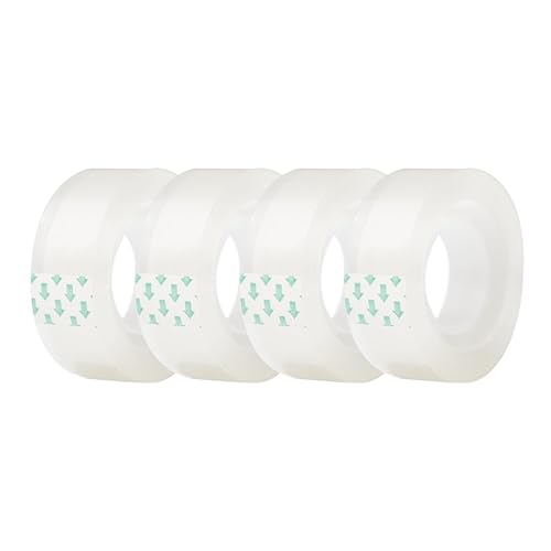 4 rollos de repuesto de cinta transparente transparente para dispensador, 0.7 pulgadas, 27.3 yardas, perfecto para oficina, hogar, escuela