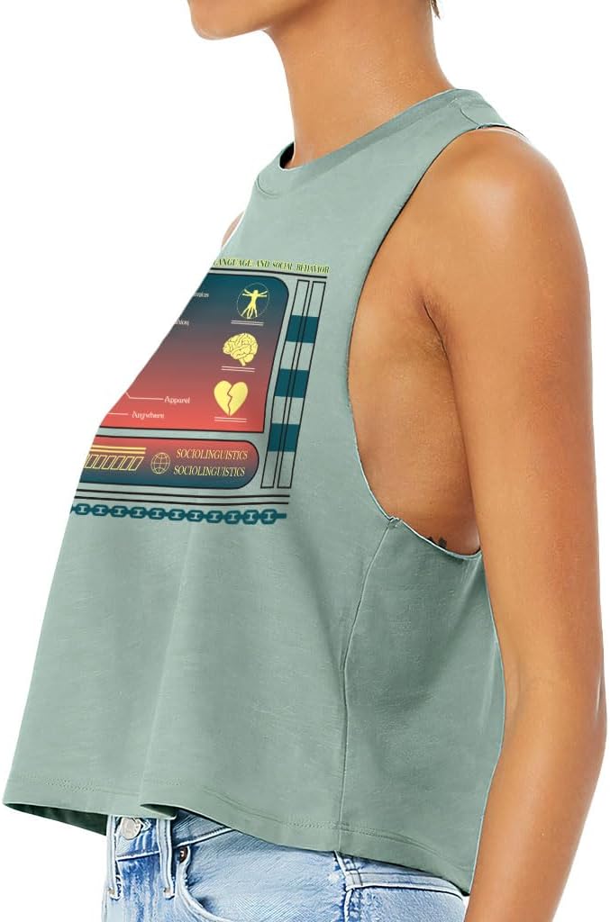 Sociolinguistics Racerback Cropped Tank - Unique Gifts - Art Lover Items for Women