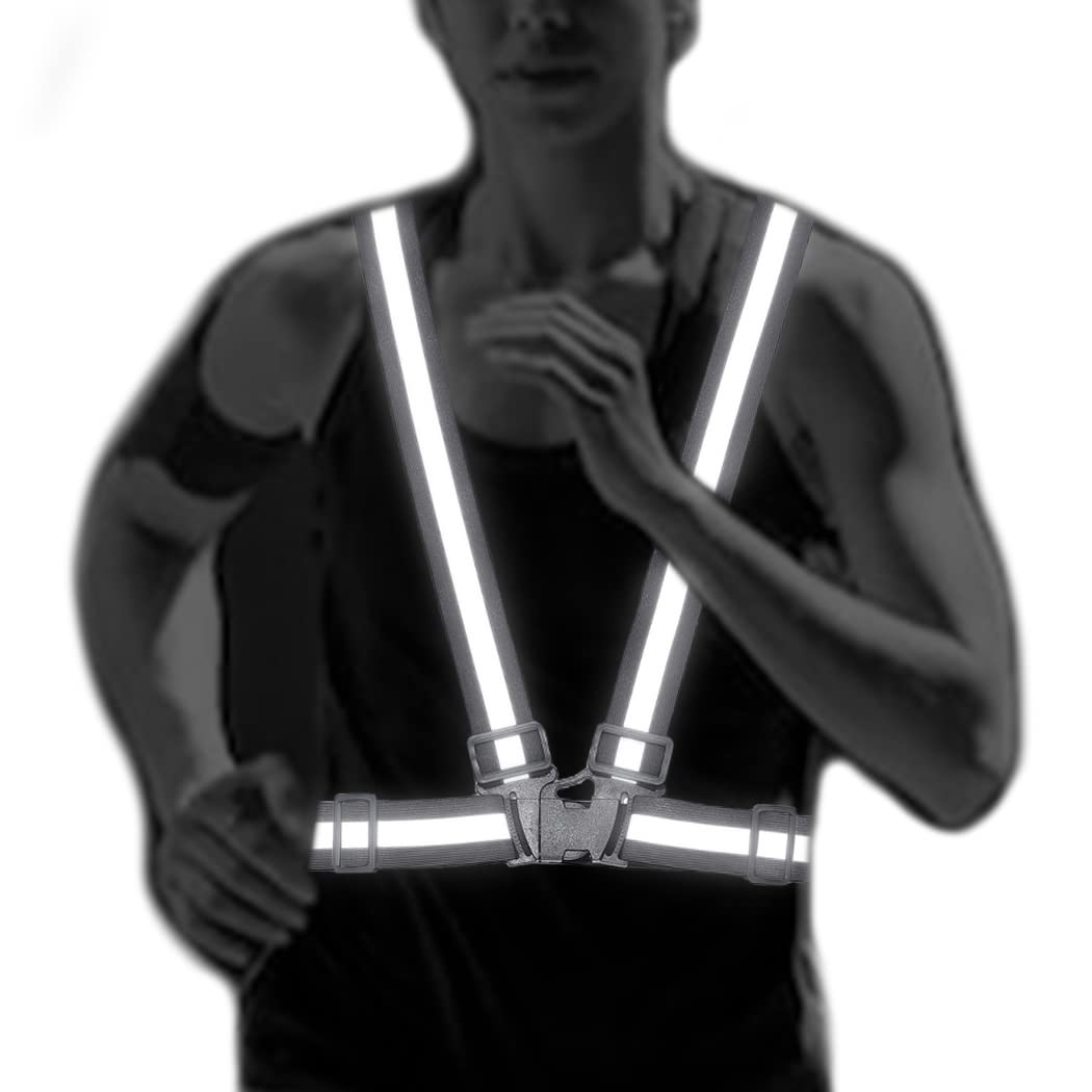 DRESBE Reflective Vest Gear Unisex Warning Vests Adjustable Laser Safety Band for Night Running Cycling Jogging Walking