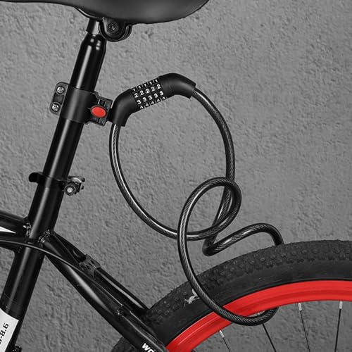 Fahrradschloss - Fahrradschloss Zahlenschloss - Zahlenschloss Fahrrad - Passwortschloss mit einer Länge von 105 cm - Stahlseilstärke von 10 mm - Passwortschloss mit 5-stelliger Ziffernkombination