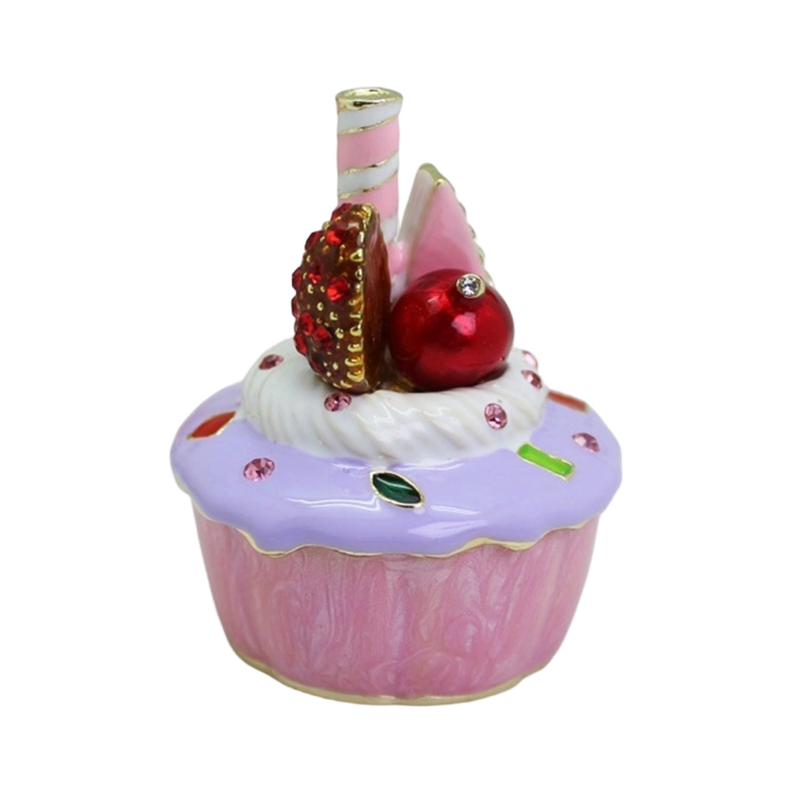 Shntig Enameled Finish Jewelry Display Box for Small Accessories Lightweight Sturdy Artistic Cosmetic Organizers Small Space Jewelry Container