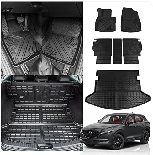 For Mazda CX-5 2017-2024 TPE Floor Mats & Cargo Liners, All Weather Protection Anti-Slip Trunk Mats, Backrest Liners & Foot Pads - 34 - View #10
