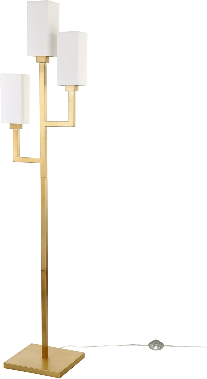❤ Crazy Deals Henn&Hart 3-Light Torchiere Floor Lamp with Fabric Shade in Brass/White Cheapest 🛒 Henn&Hart 3-Light Torchiere Floor Lamp with Fabric Shade in Brass/White