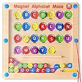 JoyCat Magnetic Alphabet Maze Board, Learning Toys & Color Sorting Toys Alphabet Color Puzzles for Kids ABC Alphabet Magnets Fine Motor Skills Toy for 3 4 5 Year Old Kids Montessori Toy