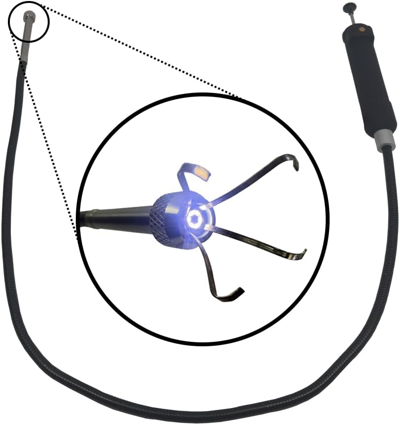 Vividia Grabber Borescope Retrieval Pickup Tool with USB Camera, LED Lights, Detachable Magnet for iOS/Android (Diameter 8mm Probe)
