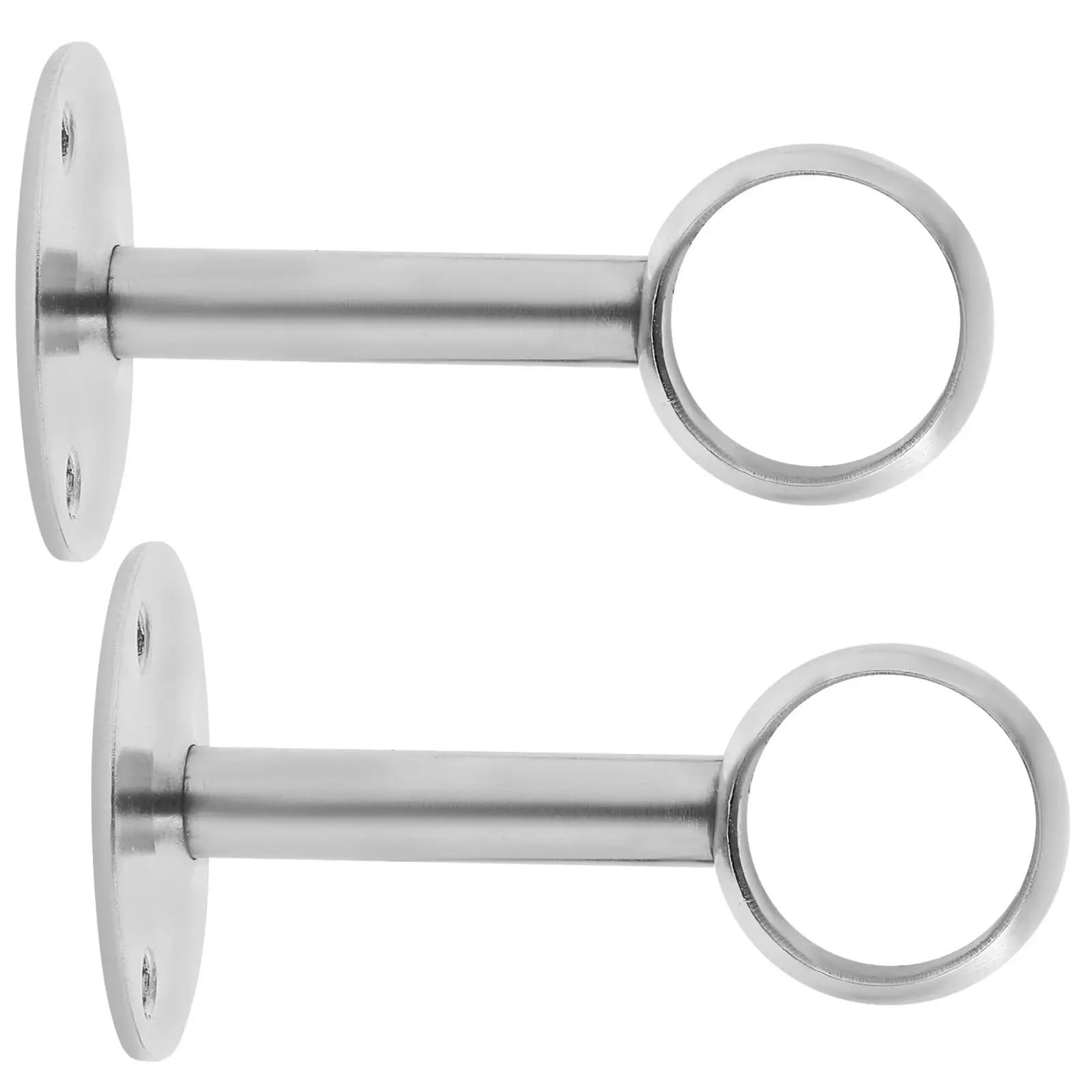 RUWLFE 4 Pcs StainlessSteel Bracket for 25mm Rod Ceiling Wall Mount ShowerCurtain Holder Bathroom Closet Support WardrobePipe for Poles, Wall Rod