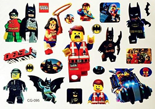 Paper Moon Tats Superhero Batman Lego Temporary Tattoos for Kids