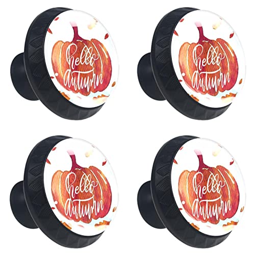 Boutons de tiroir en forme de citrouille lot de 4 poignées design multicolore