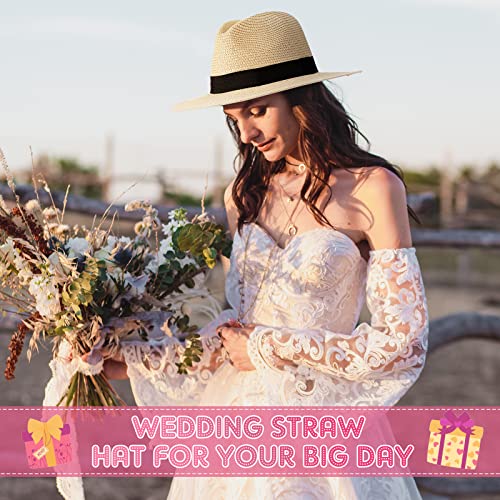 Sombrero Panamá de paja para mujer con ala ancha miniatura 5