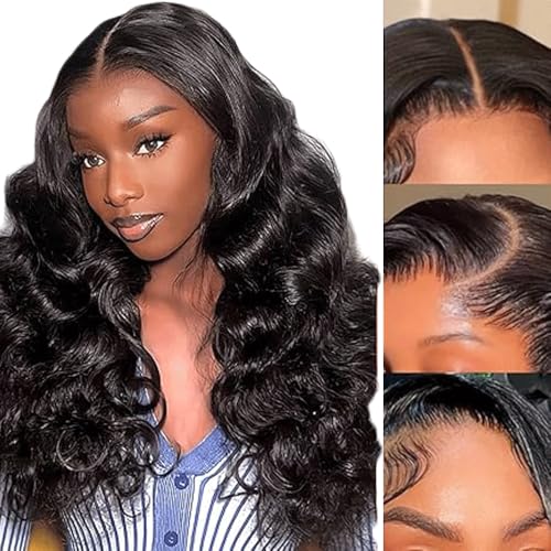 Perruque glueless 1B natural black avec frontale pré-customisée