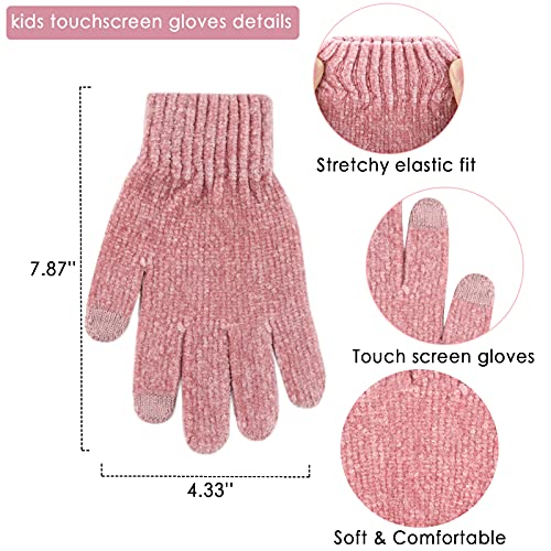Toddler Boys Girls Winter Warm Knit Beanie Hat Touchscreen Gloves Neck Scarf with Fleece Cap for 3 4 5 6 7 Year Kid Gifts4