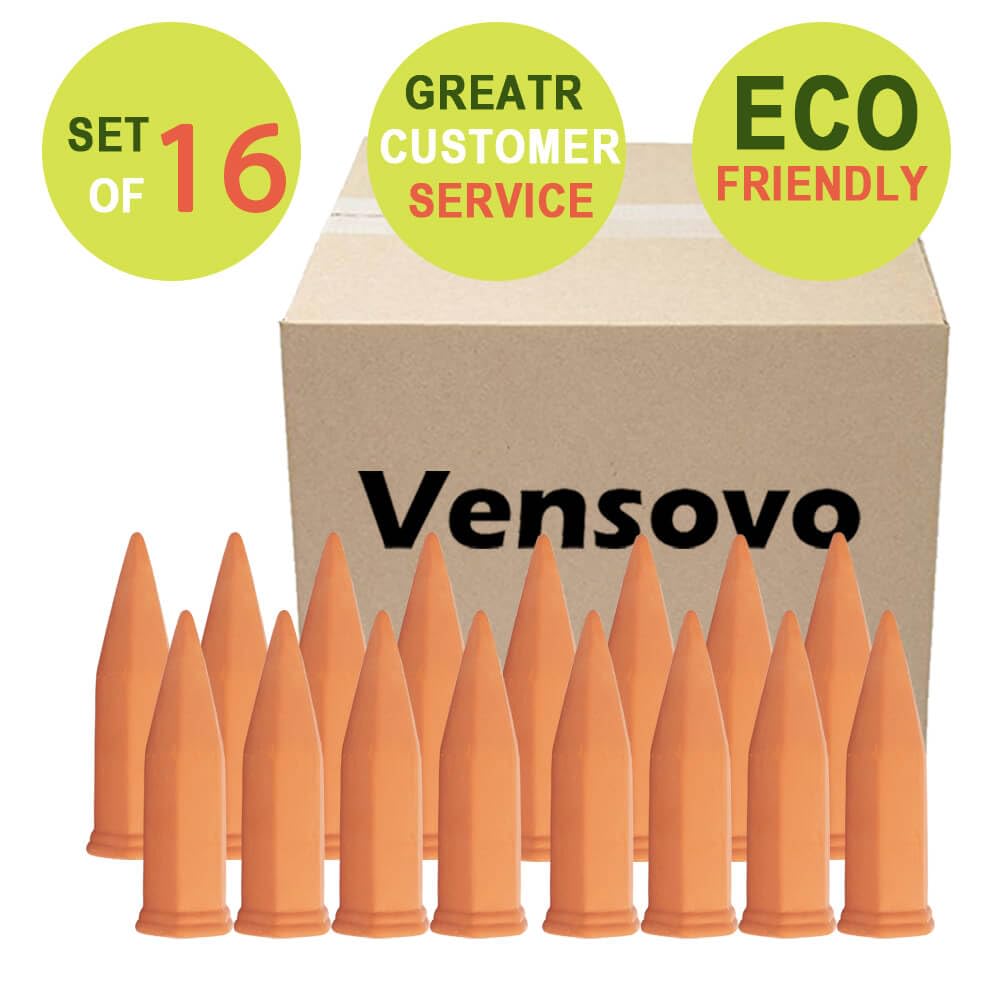 vensovo Lot de 16 pics d'arrosage automatique en terre cuite pour plantes en pot pour plantes d'extérieur, d'intérieur, bouteille de vin