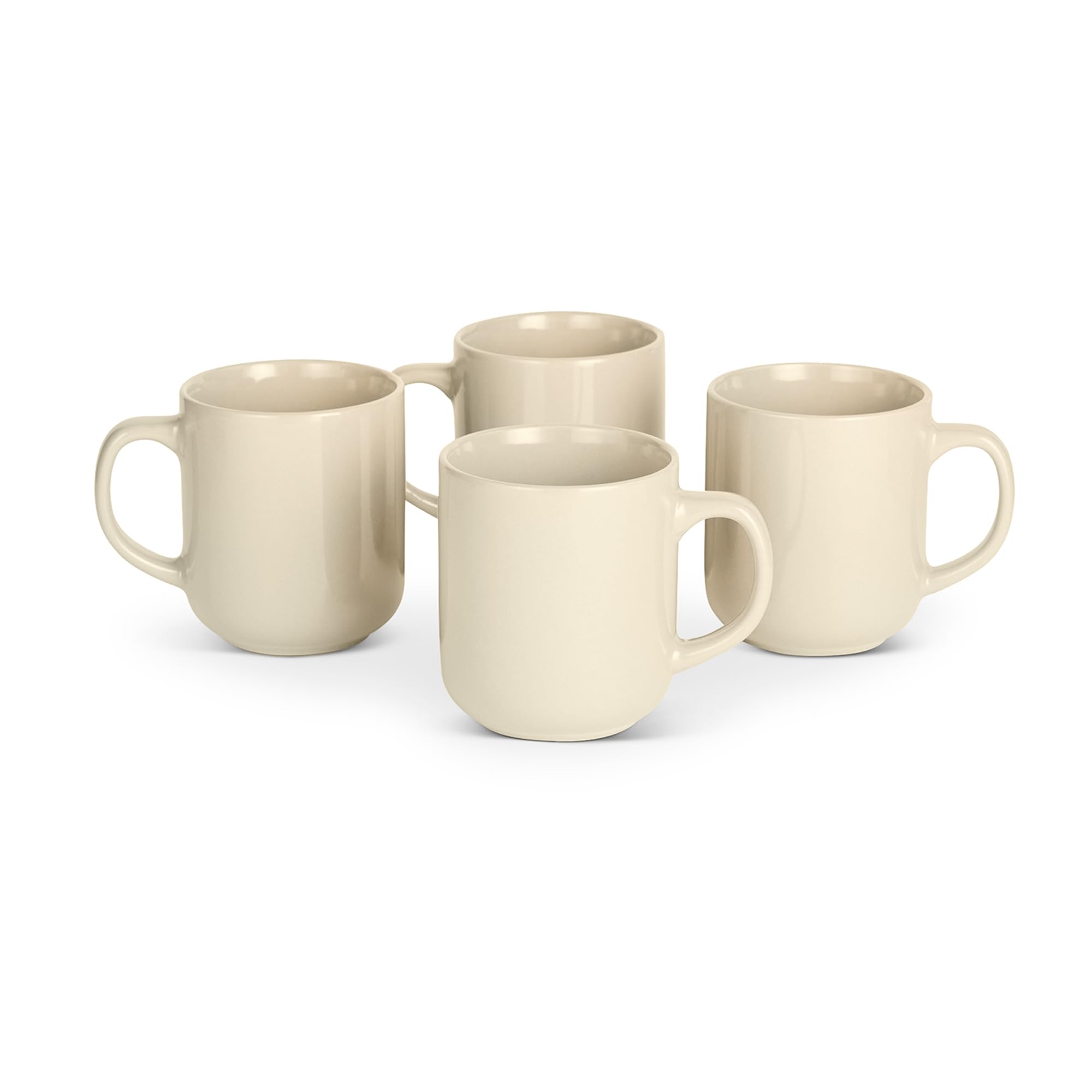 Amazon.com: Amazon Basics Glazed Stoneware Coffee Mugs, Ceramic 4-Piece  Set, 16 oz, Microwave and Dishwasher-Safe, Ivory : Arts, Crafts & Sewing