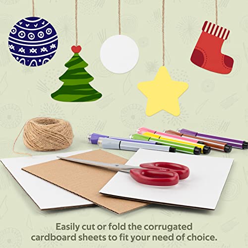 Image of Golden State Art, 100 Pack 11x14 One-Side White Corrugated Cardboard Sheets, Flat Cardboard Inserts Layer Pads for Mailing, Packaging or Art Crafts Photo Backing (1 /8 inch Thick)