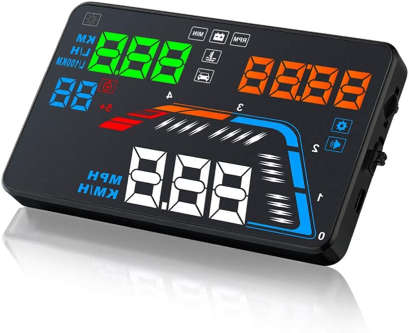 KKmoon 5.5 Inch Windshield Head Up Display OBD II Q700 Car HUD Projector Multi Function Speedometer Over Speed Voltage Alarm