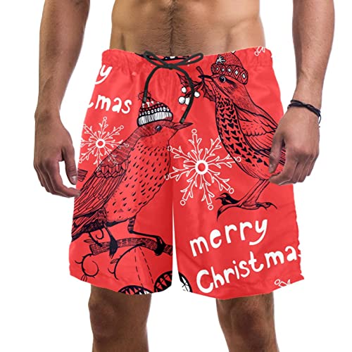 Maillots de bain hommes JDEZ oiseau de Noël short de plage cadeau original