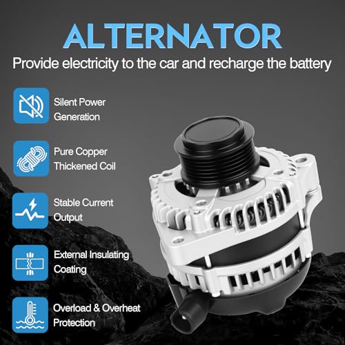 Image of New Alternator for Honda Odyssey 2011-2013 V6 3.5L,for Honda Pilot 2012-2015 V6 3.5L,for Honda Ridgeline 2012-2014 V6 3.5L High Output 130Amp Alternator 11573N 11573 104210-1240 9764219-124 1042101240